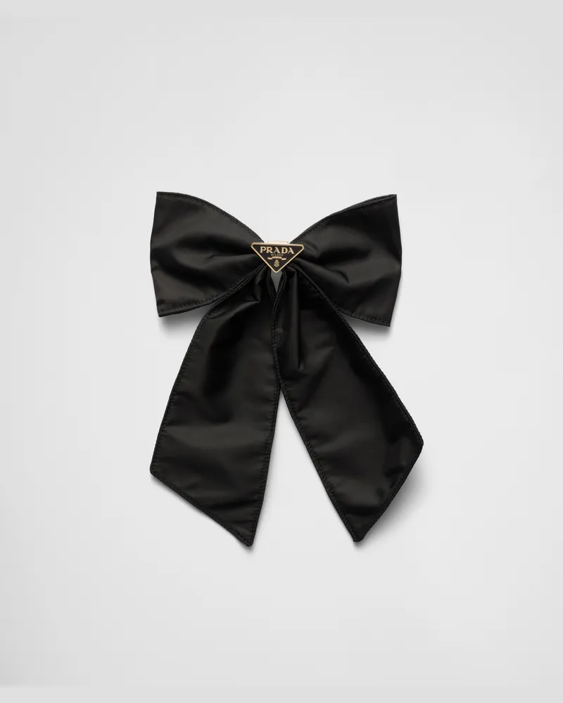 Prada Haarspange aus Re-Nylon Schwarz
