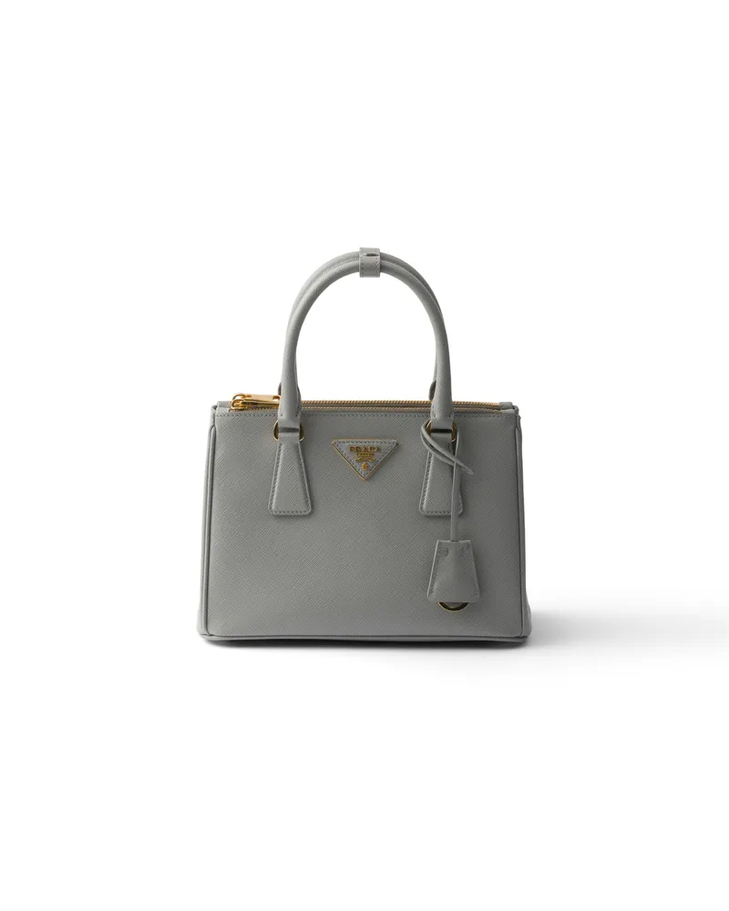 Prada Kleine  Galleria Tasche Aus Saffiano-leder, Damen, Wolkengrau Wolkengrau