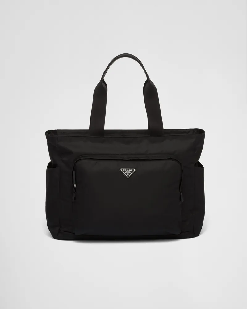 Prada Tote Bag aus Saffiano-Leder und Re-Nylon Schwarz