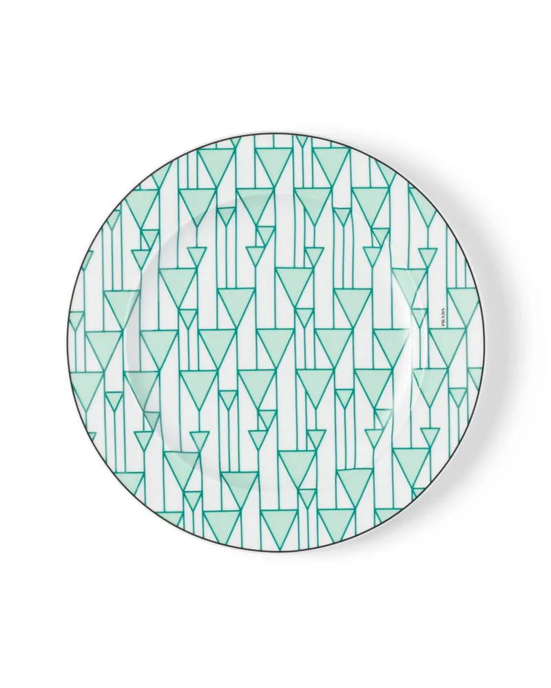 Prada Set Mit Zwei Desserttellern Aus Porzellan – Vienna Green, , Grün Grün