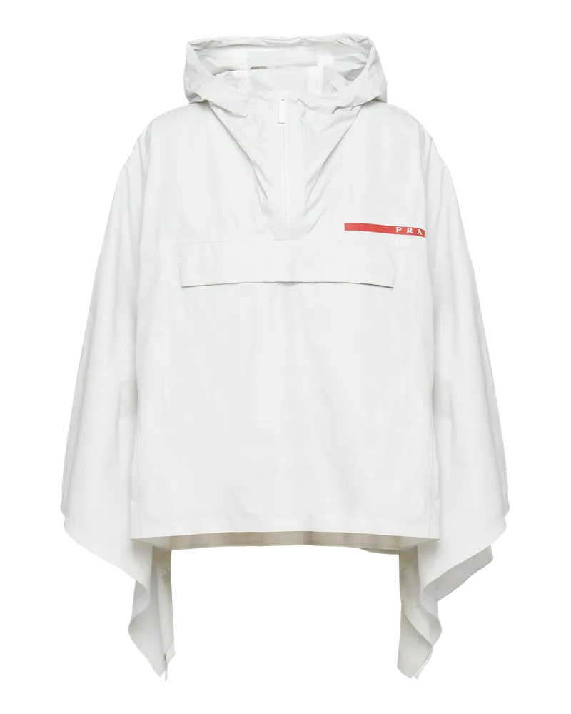 Prada Cape aus Light Re-Nylon Kalkweiss