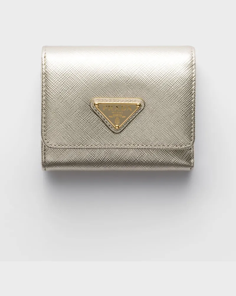 Prada Kleine Geldbörse aus Saffiano-Leder Pyrit