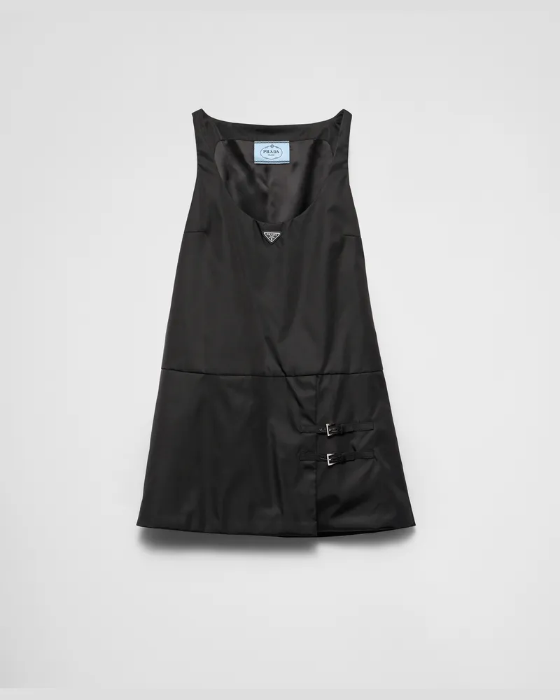 Prada Ärmelloses Kleid aus Re-Nylon Schwarz
