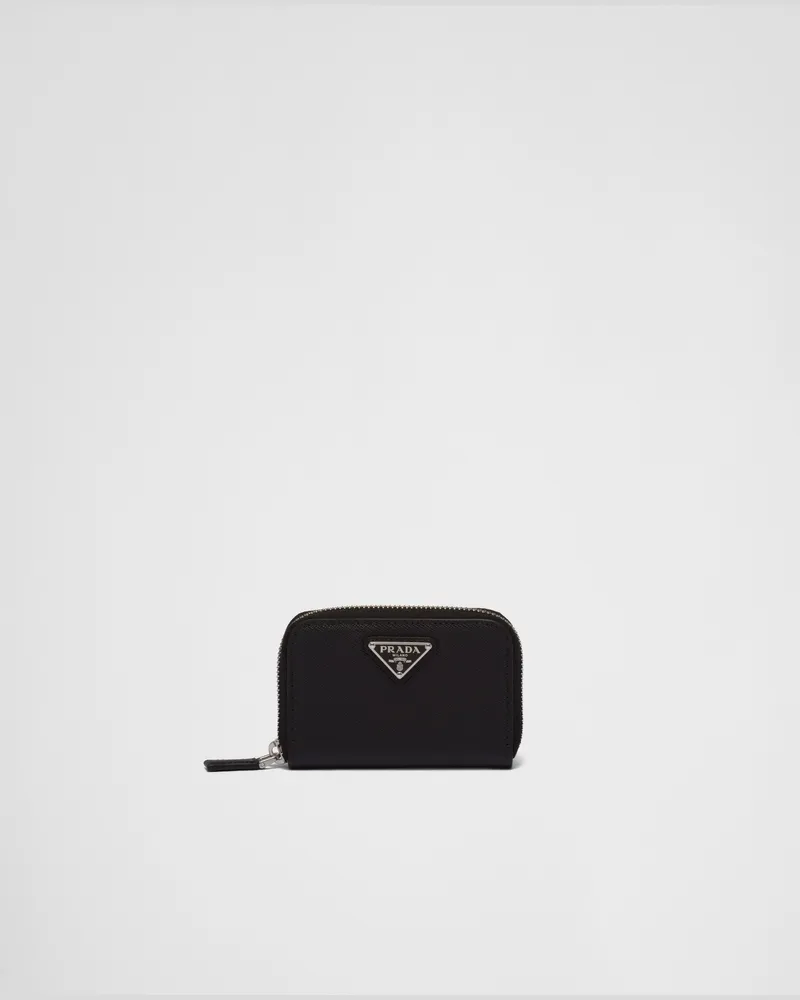 Prada Münzgeldbeutel aus Saffiano Schwarz
