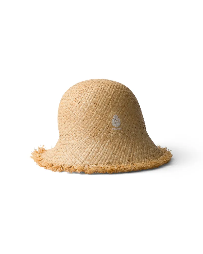 Prada Hut Aus Raphiabast, Damen, Natur, Größe Natur