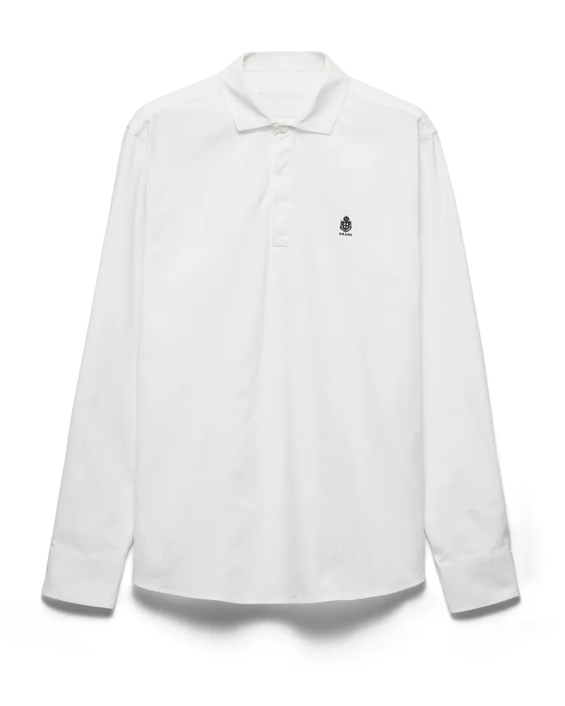 Prada Hemd Aus Baumwolle, Herren, Weiss, Größe Weiss