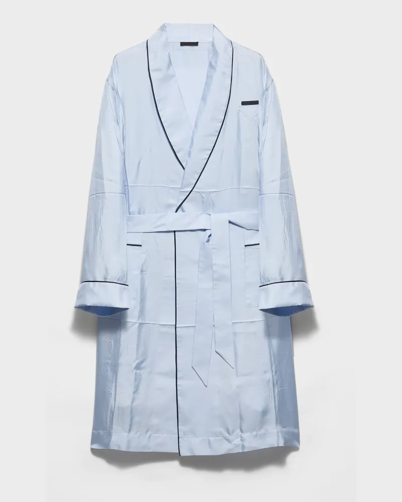 Prada Bademantel aus Seide Astro-blau