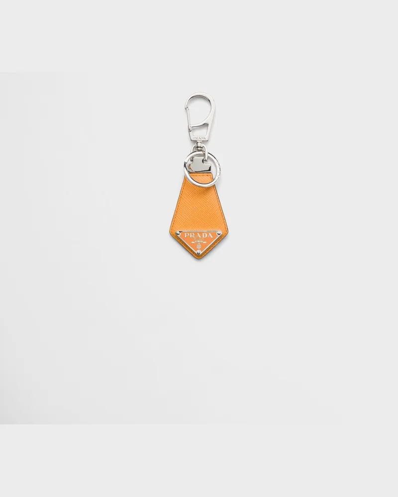Prada Schlüsselanhänger aus Saffiano-Leder Bernstein