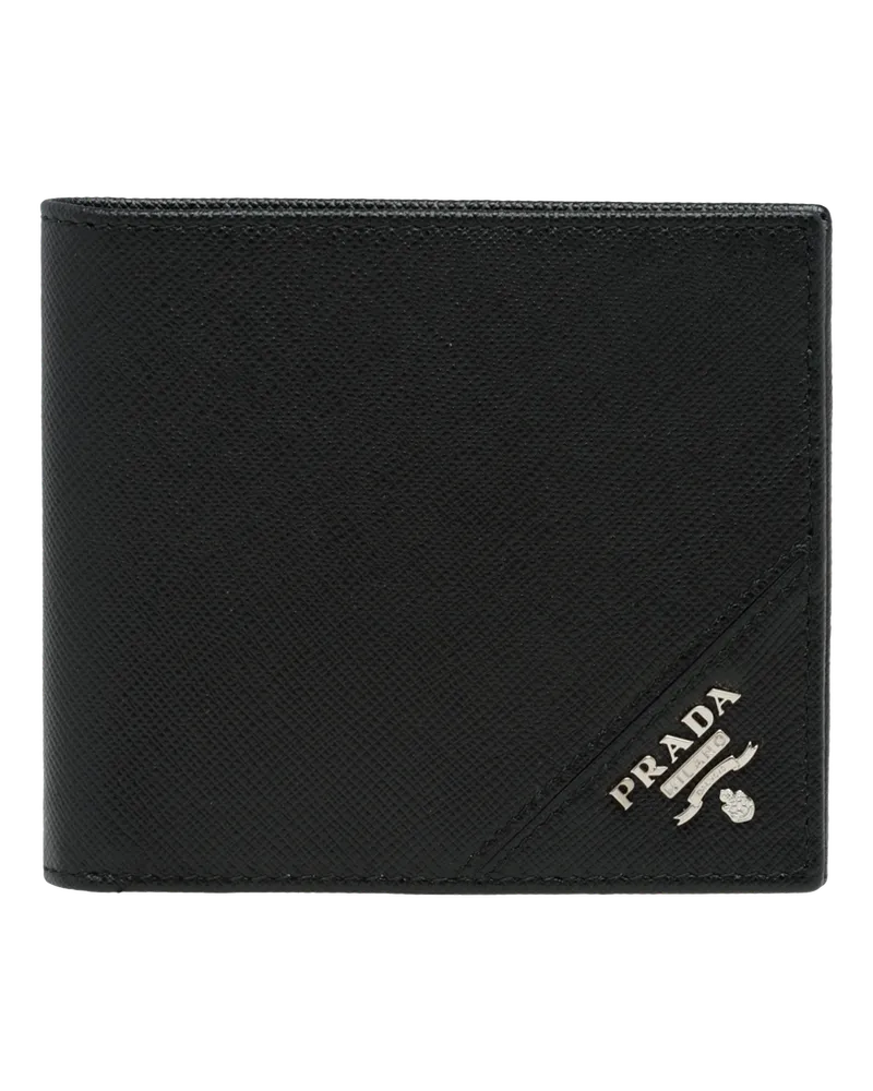 Prada Portemonnaie aus Leder Schwarz