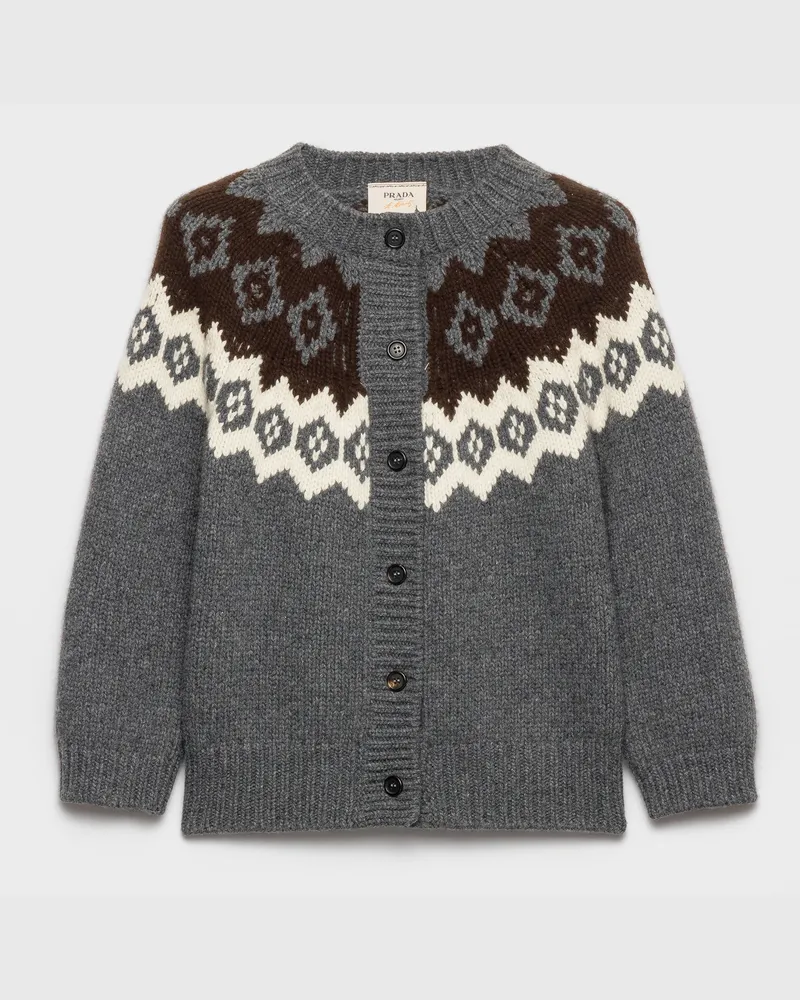 Prada Strickjacke aus Wolle und Kaschmir Schiefer