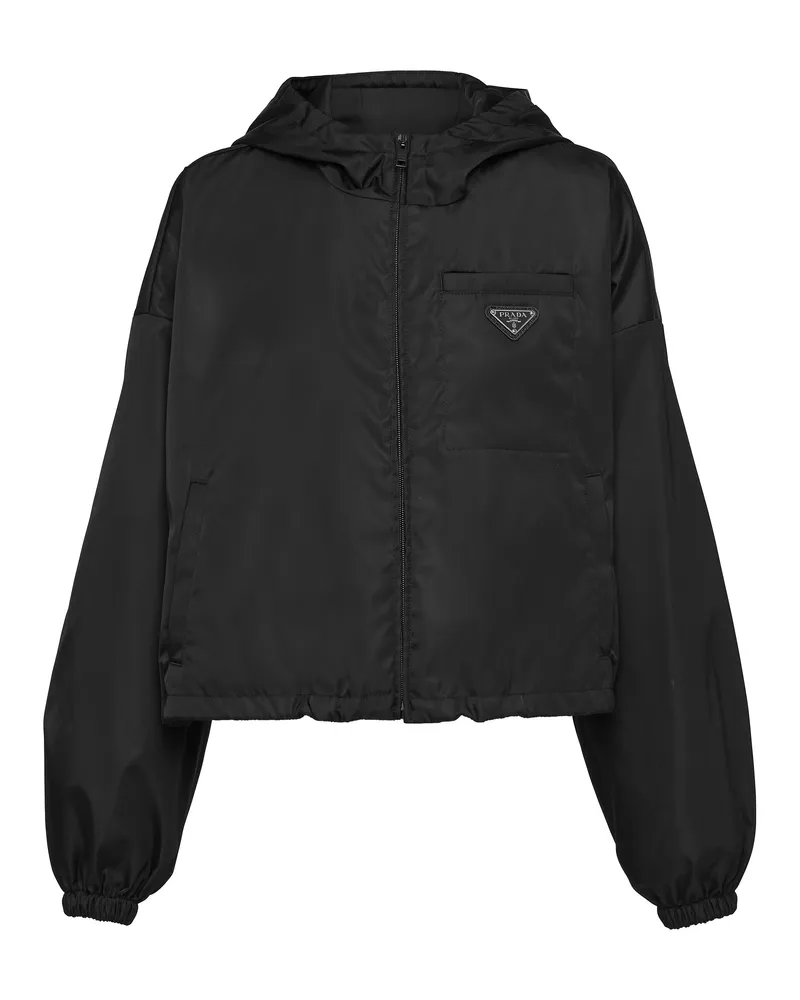Prada Kurze Jacke Aus Re-nylon, Damen, Schwarz, Größe Schwarz