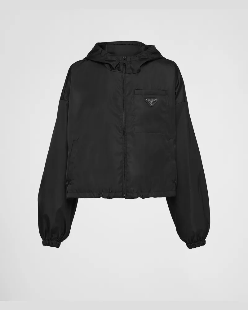 Prada Kurze Jacke aus Re-Nylon Schwarz