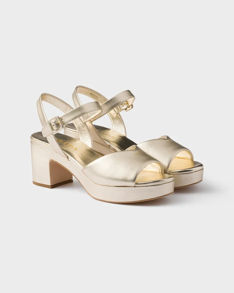 Prada Sandalen aus gepolstertem Nappa-Leder Pyrit
