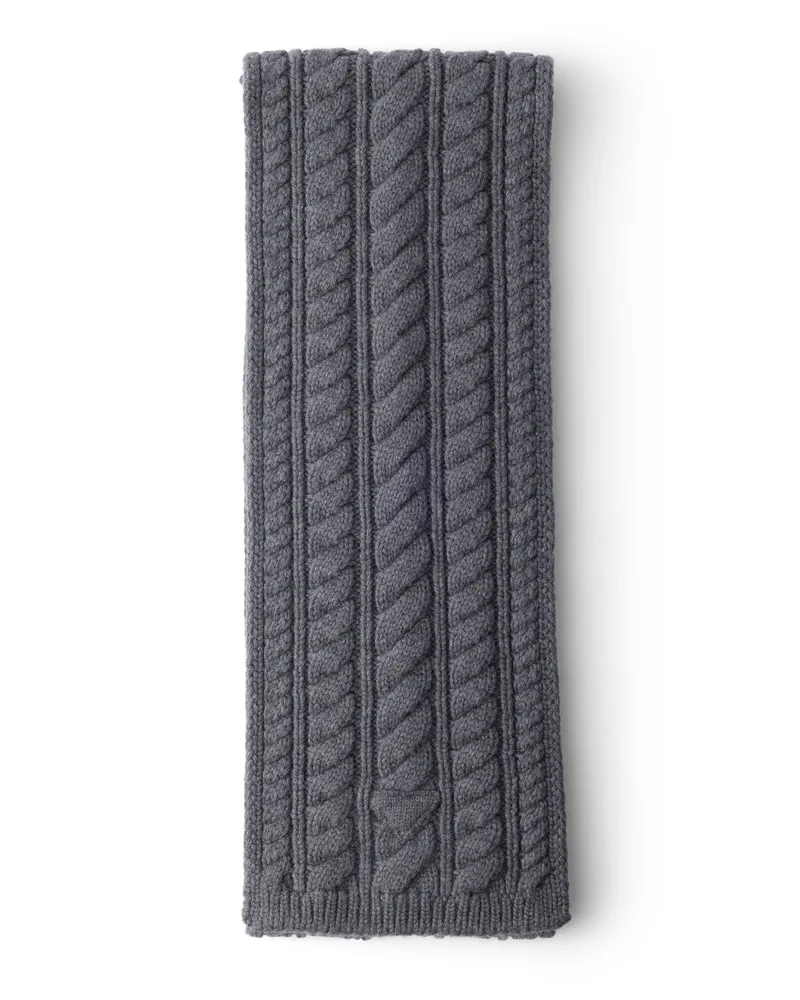 Prada Schal Aus Wolle, Damen, Grau Grau