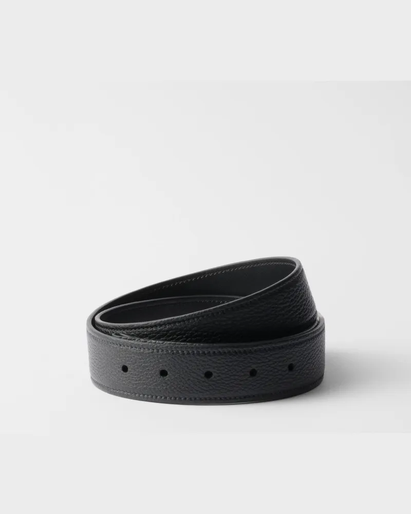 Prada Gürtelband aus Leder Schwarz