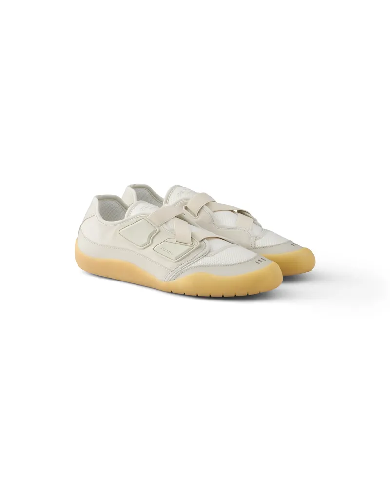 Prada Speedrock Sneaker Aus Leder Und Meshgewebe, Herren, Kristall, Größe 9,5 Kristall