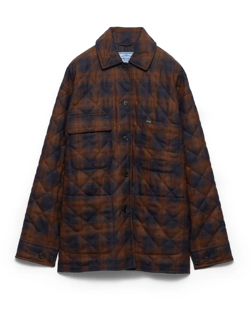 Prada Gesteppte Cabanjacke Aus Wolle, Damen, Kakaobraun, Größe Kakaobraun