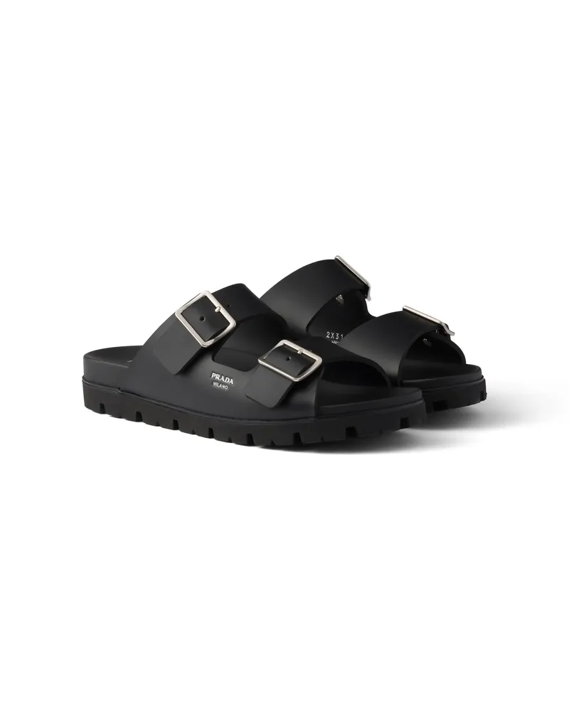 Prada Sandalen Aus Gummiband, Herren, Schwarz, Größe 12 Schwarz