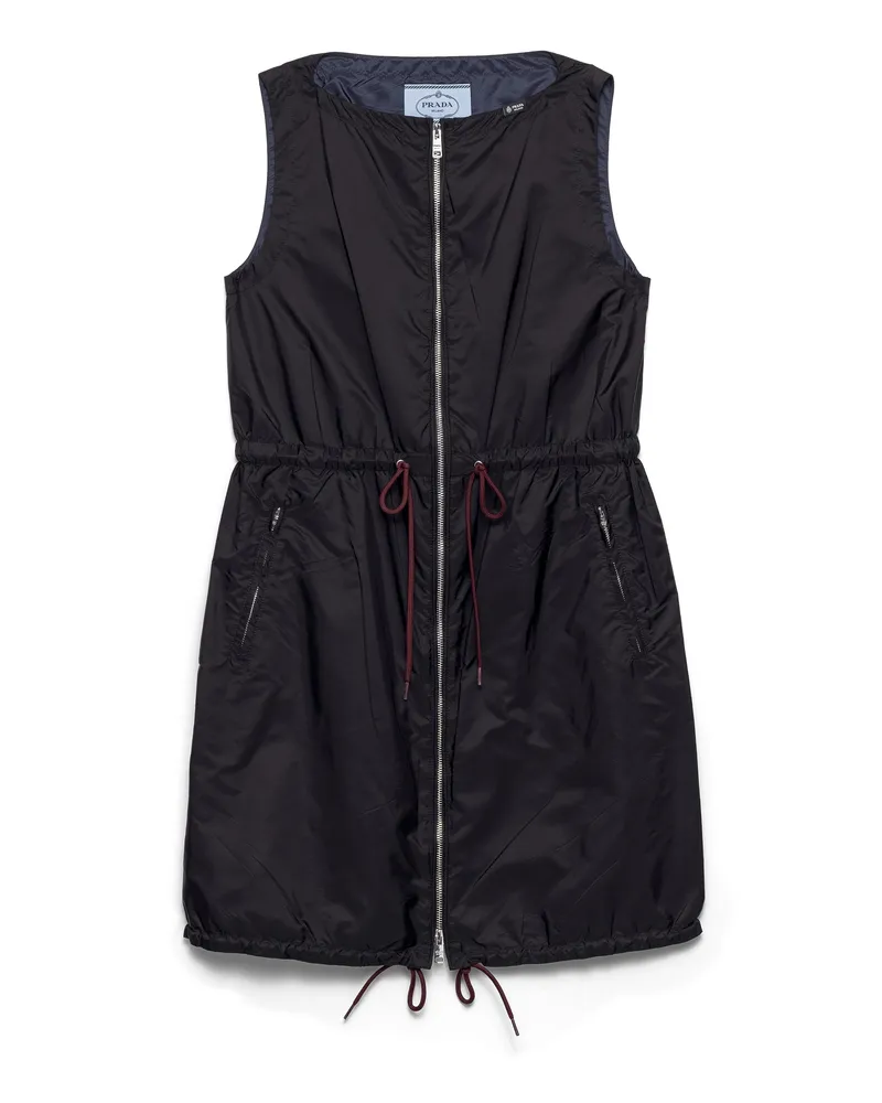 Prada Leichtes Minikleid Aus Re-nylon, Damen, Schwarz, Größe Schwarz