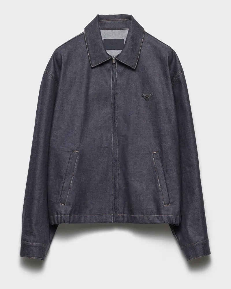 Prada Blousonjacke aus Denim Blau