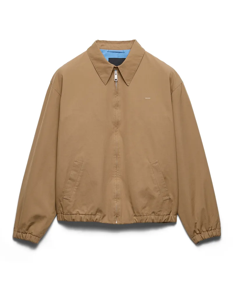 Prada Jacke Aus Baumwolle, Herren, Korkbeige/blassblau, Größe Korkbeige
