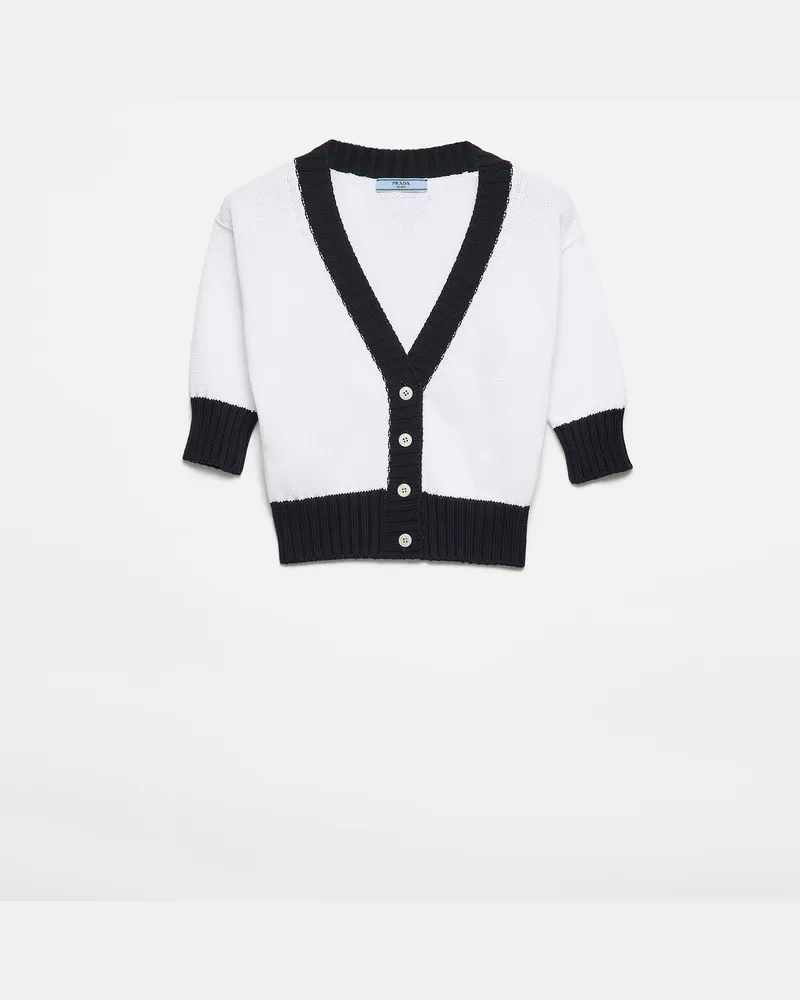 Prada Strickjacke aus Baumwolle Weiss