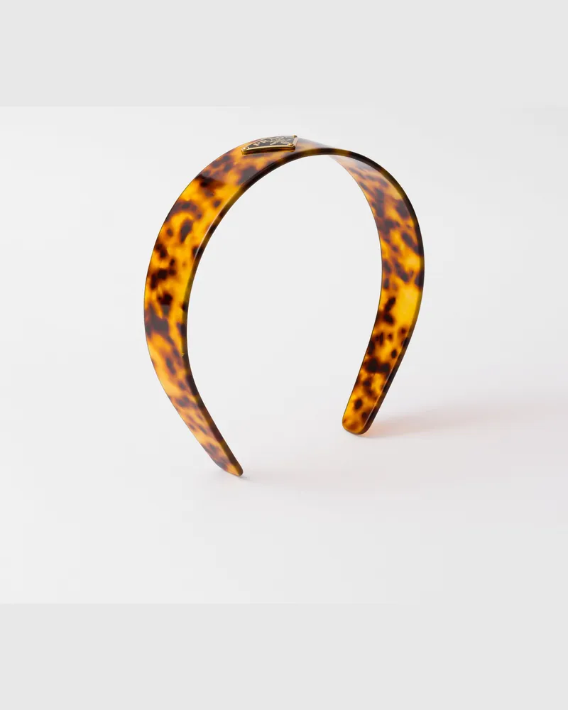 Prada Headband aus Plexiglas Honigfarben