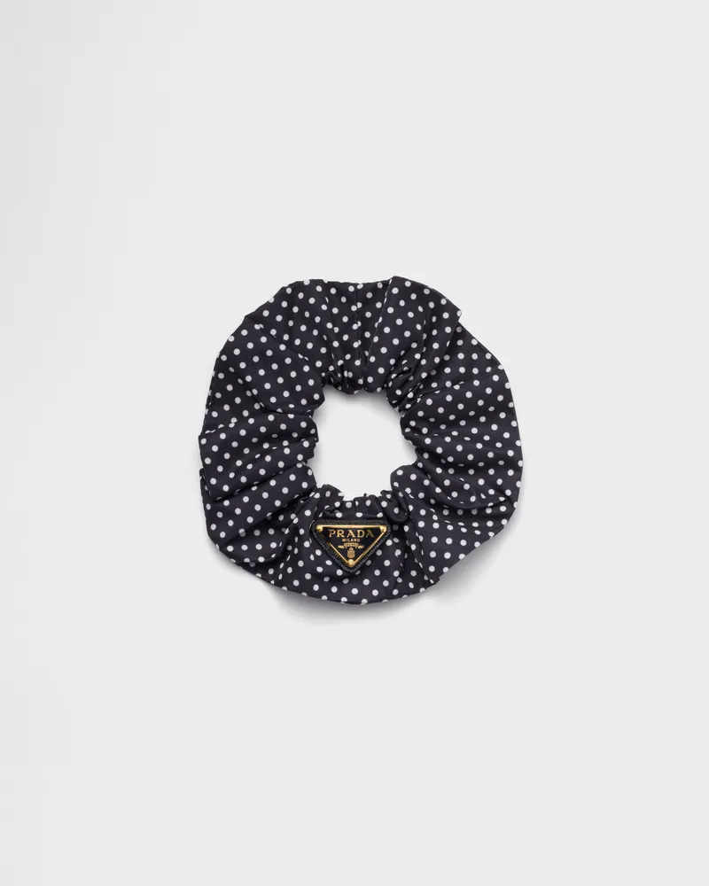 Prada Haargummi aus bedrucktem Re-Nylon Blau