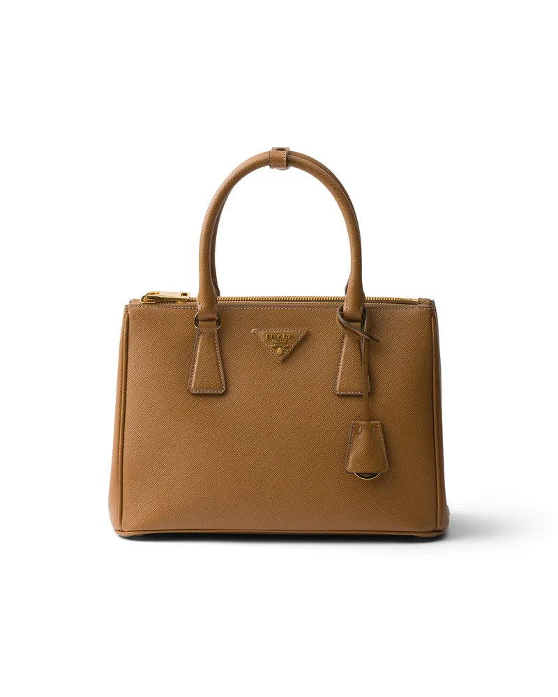 Prada Mittelgroße  Galleria Tasche Aus Saffiano-leder, Damen, Karamell Karamell