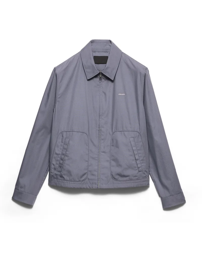 Prada Blousonjacke Aus Technischem Baumwoll-fleece Mit Reißverschluss, Herren, Eisengrau, Größe Eisengrau