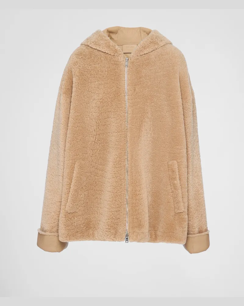 Prada Jacke aus Nappa-Lammfell Albino