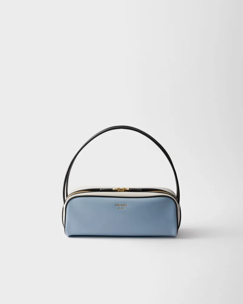 Prada Swing Schultertasche aus Glattleder Blassblau