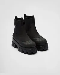 Prada Monolith Stiefel aus Gabardine-Re-Nylon Schwarz