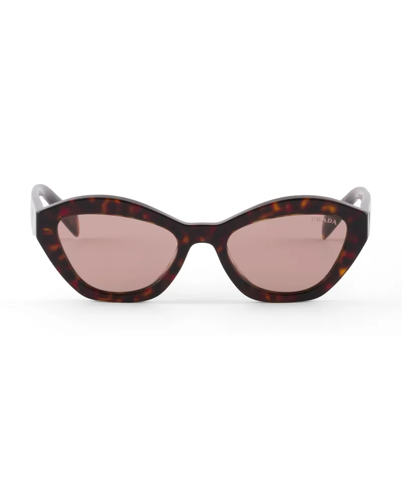 Prada Sonnenbrille Mit  Logo, Damen, Gläser In Mahagoni Gläser