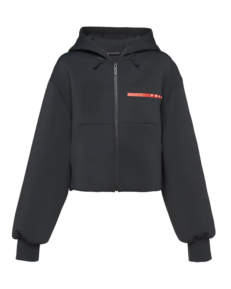 Prada Sweatshirt Aus Recyceltem Funktionsgewebe, Damen, Schwarz, Größe Schwarz