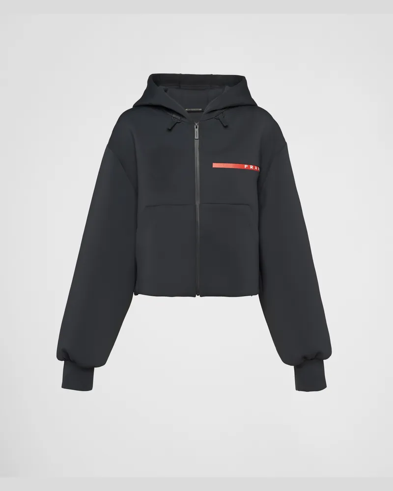 Prada Sweatshirt aus recyceltem Funktionsgewebe Schwarz