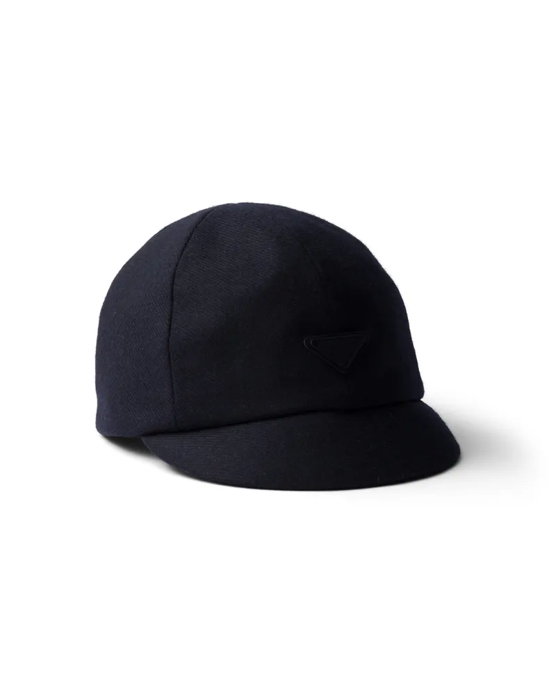 Prada Kappe Aus Re-wolle, Damen, Blau, Größe Blau