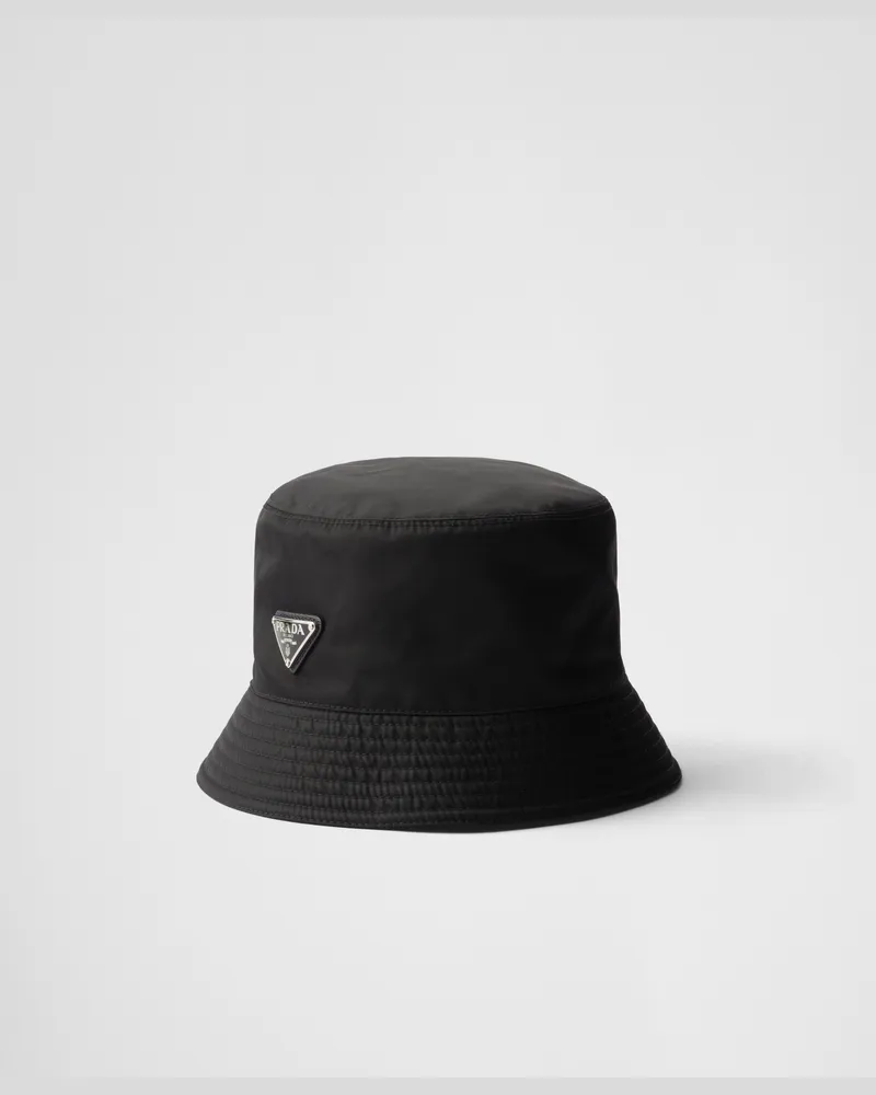 Prada Fischerhut aus Re-Nylon Schwarz
