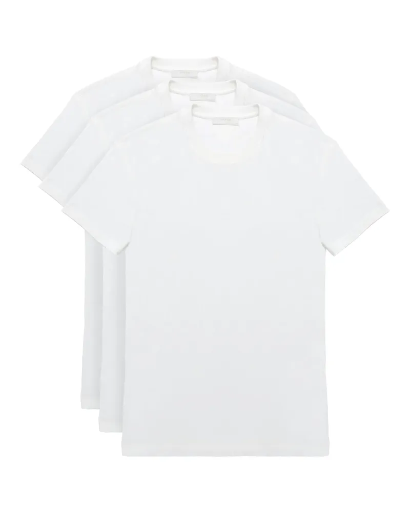 Prada T-shirts Aus Baumwolle – 3er-pack, Herren, Weiss, Größe Weiss