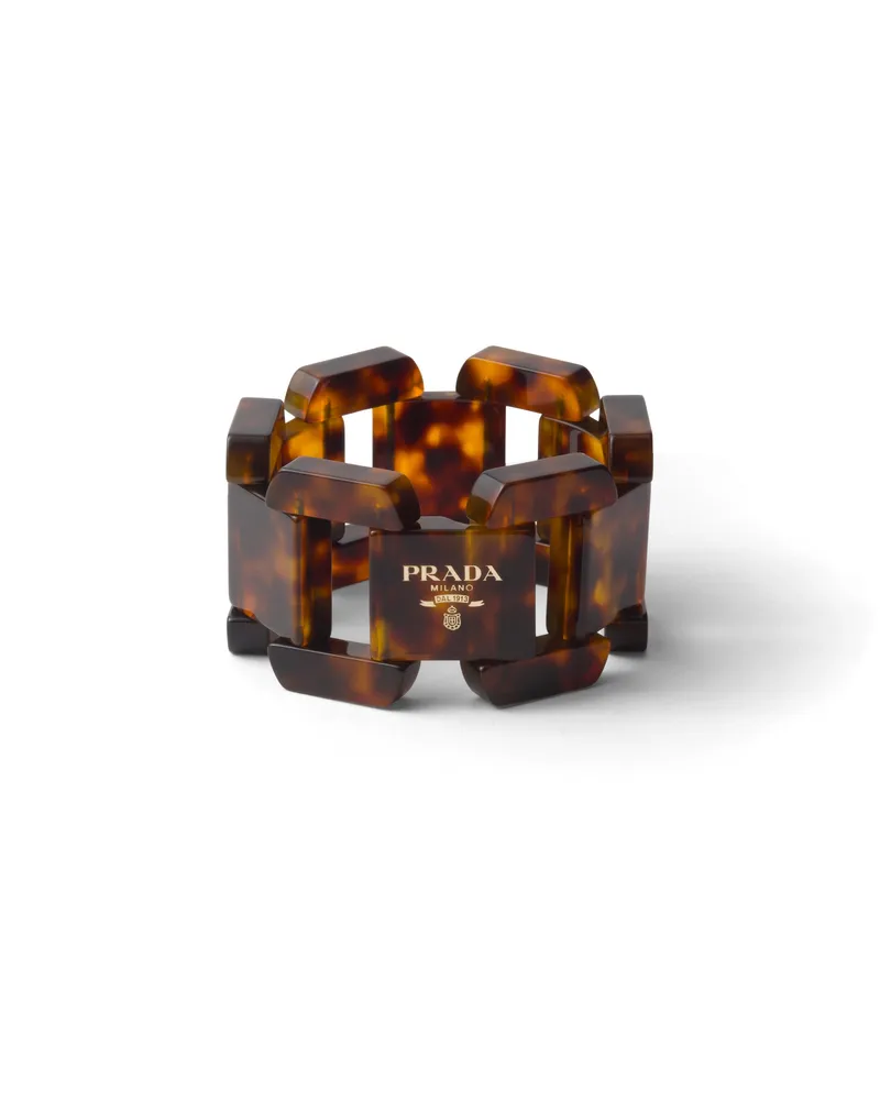 Prada Armband Aus Plexiglas, Damen, Honigfarben/schildpatt, Größe Honigfarben