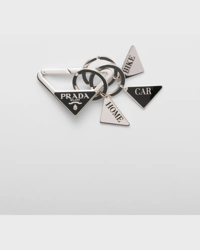 Prada Schlüsselring aus Metall Schwarz