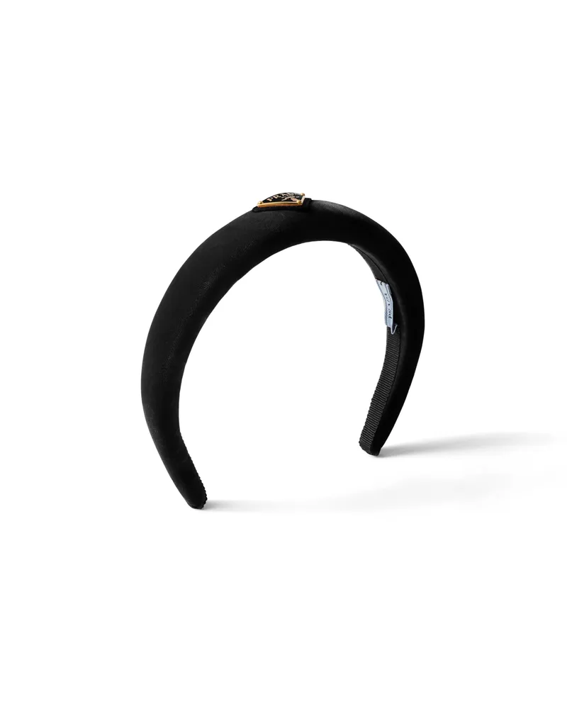 Prada Headband Aus Samt, Damen, Schwarz Schwarz