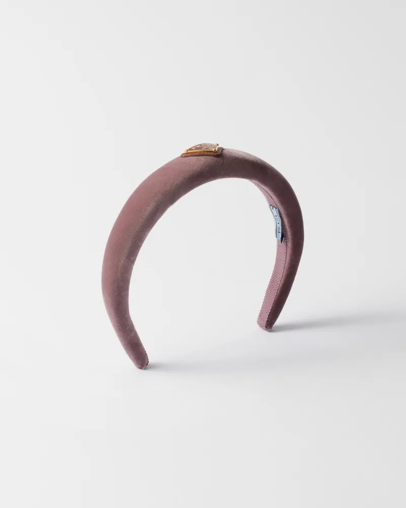 Prada Headband Aus Samt, Damen, Schwarz Schwarz