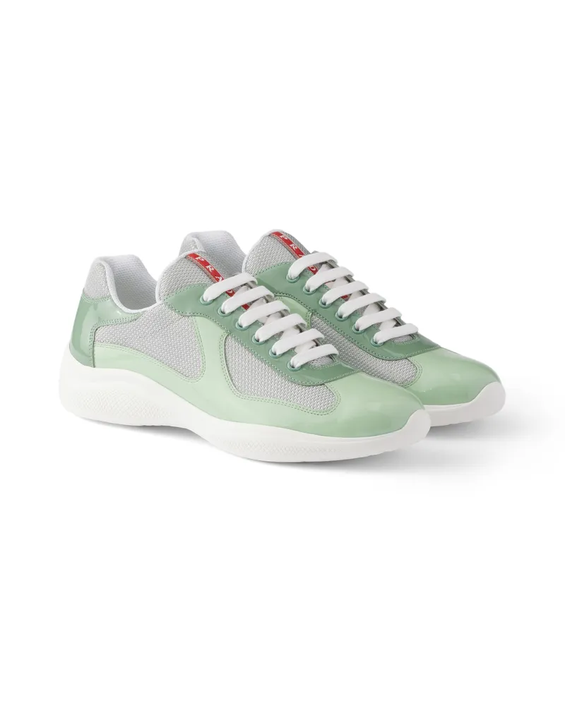 Prada America’s Cup Sneaker Aus Lackleder Und Funktionsgewebe, Herren, Tau/salbei, Größe 13 Tau