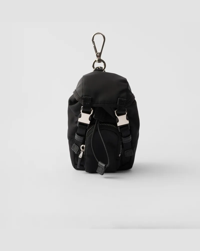 Prada Mini-Pouch-Taschenanhänger aus Re-Nylon Schwarz