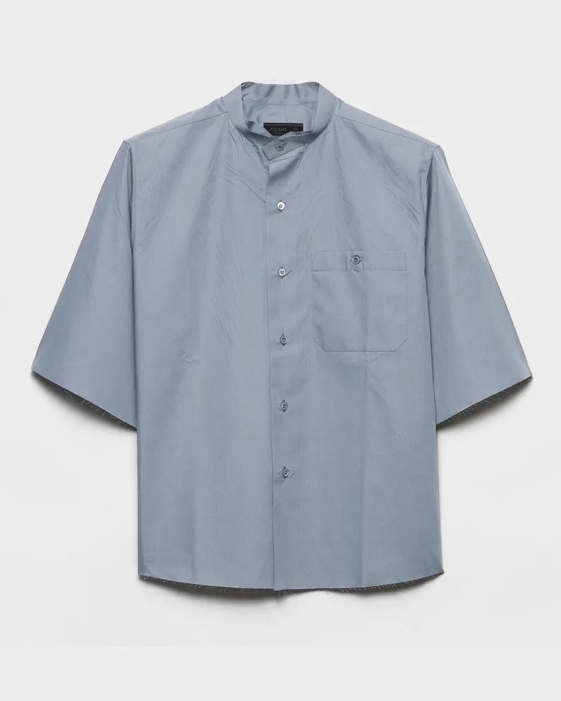 Prada Kurzärmliges Hemd aus Baumwollmischung Aviation