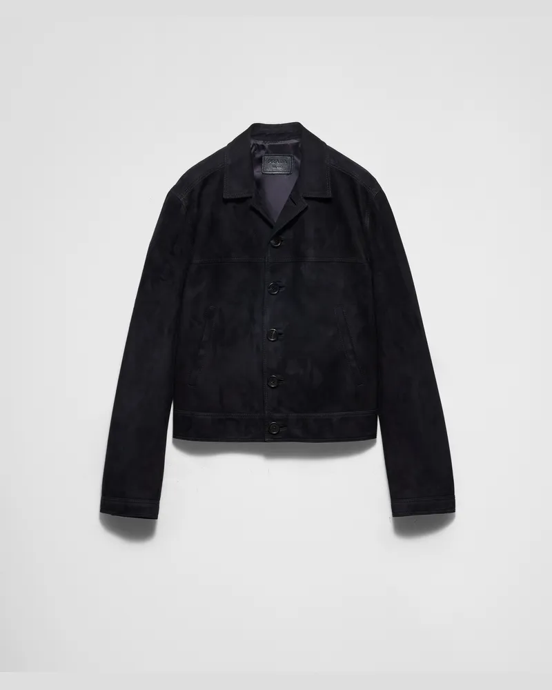 Prada Blousonjacke aus Wildleder Blau