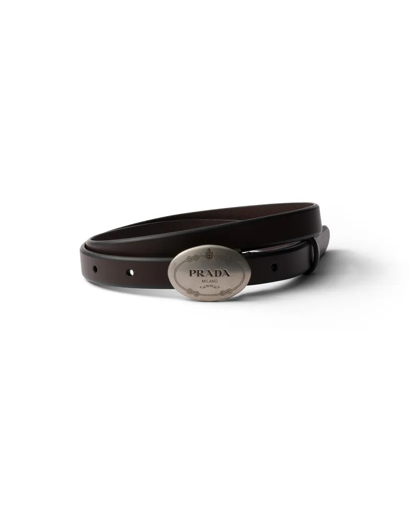 Prada Gürtel Aus Leder, Damen, Kaffeebraun, Größe Kaffeebraun