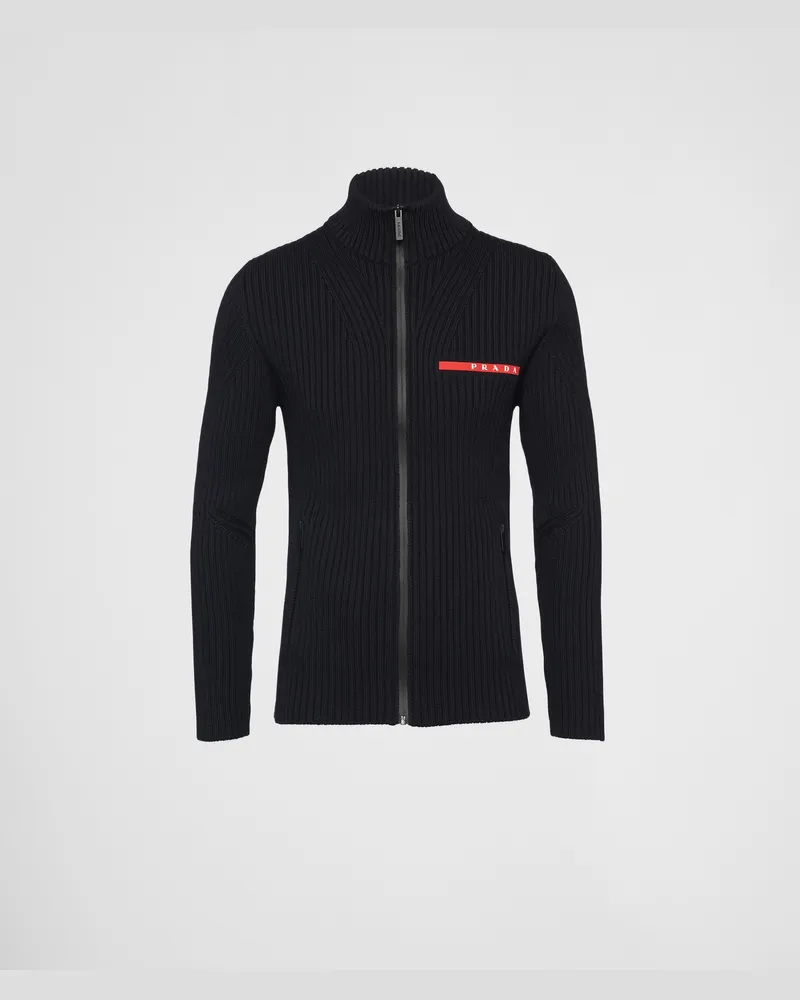 Prada Strickjacke aus Wolle Schwarz