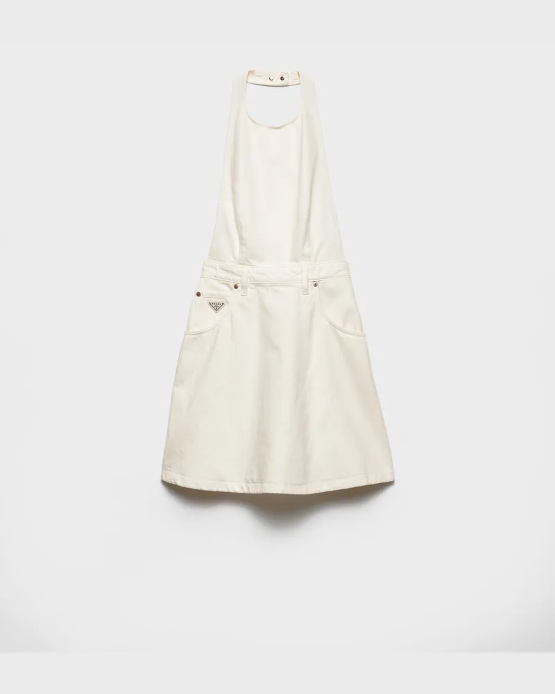 Prada Minikleid aus Denim Weiss